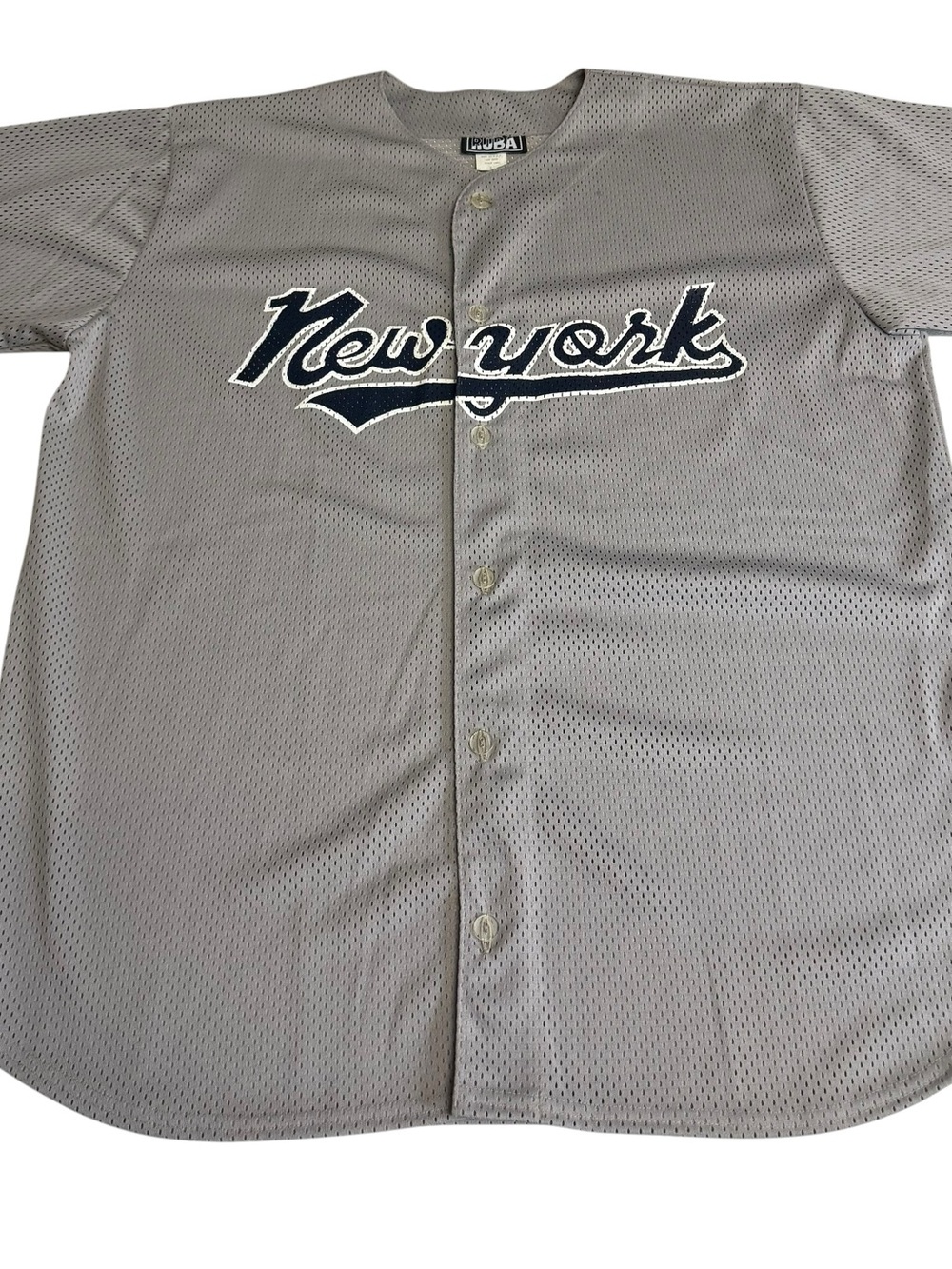 Vintage RUBA New York Baseball Jersey Gray Mesh Made USA Men’s Large